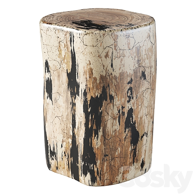 Petrified Log Stool 2nd 3DSMax File - thumbnail 2