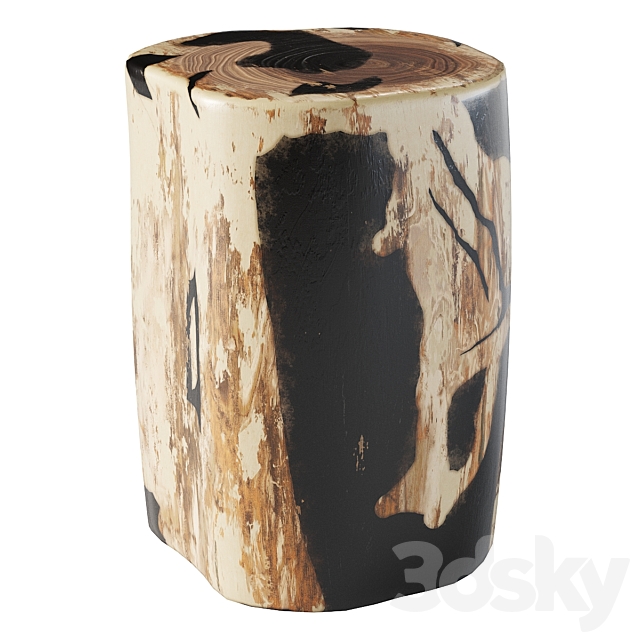 Petrified Log Stool 3DSMax File - thumbnail 1