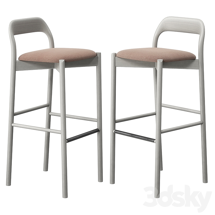 Piaval Earl barstool 3DS Max Model - thumbnail 1