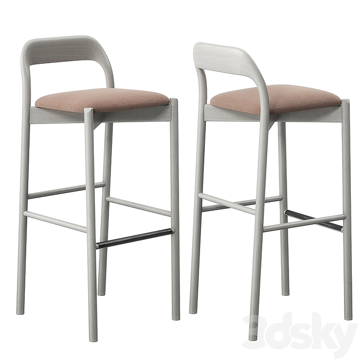 Piaval Earl barstool 3DS Max Model - thumbnail 2