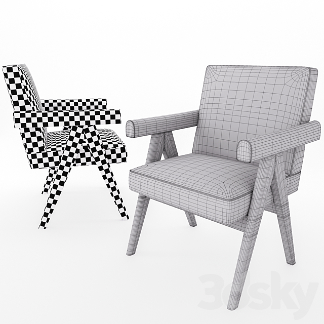 Pierre Jeanneret Senate-Committee Chair 3DS Max Model - thumbnail 3