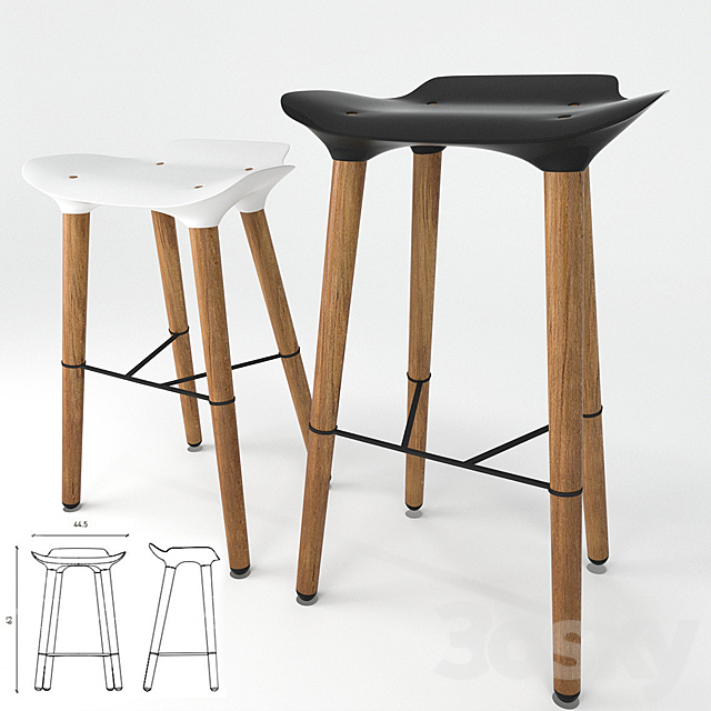 Pilot Stool Quinze & Milan 3DSMax File - thumbnail 1