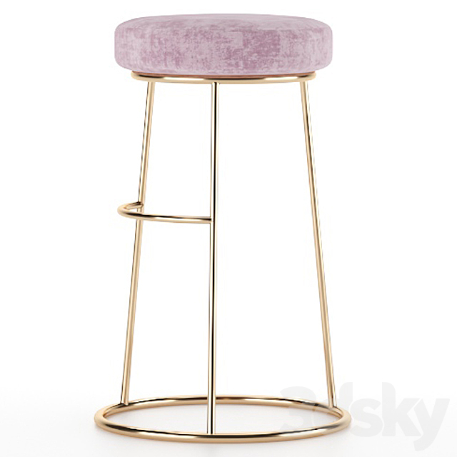 PINK_VELVET stool 3DSMax File - thumbnail 1