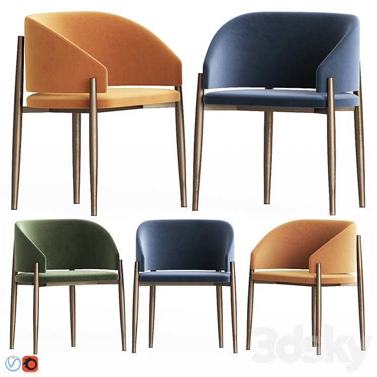 Pioggia chair by Piero Lissoni 3DS Max - thumbnail 1