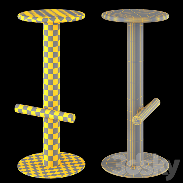 PIXEL BAR CHAIR 3DS Max Model - thumbnail 5