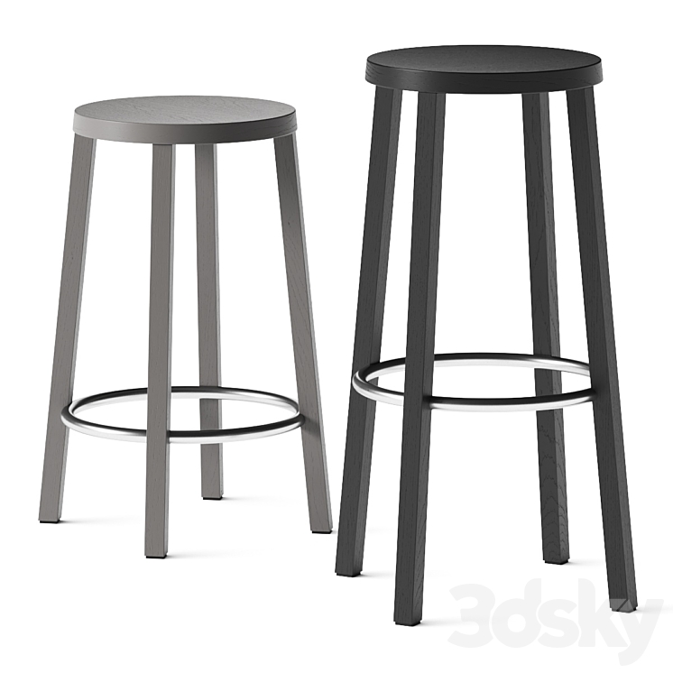 Plank Blocco Barstools 3DS Max Model - thumbnail 2