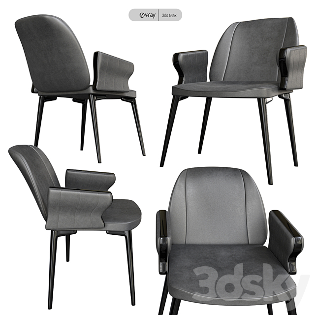 PLATE Kristalia chair 3DS Max Model - thumbnail 2