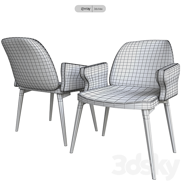 PLATE Kristalia chair 3DS Max Model - thumbnail 3