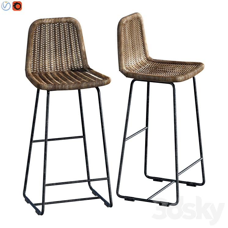 Plymouth Woven Counter Stool 3DS Max Model - thumbnail 3