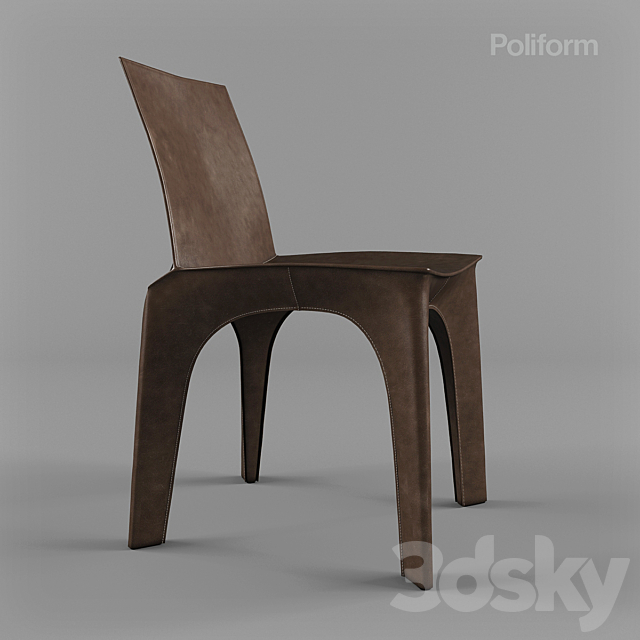 Poliform Bb chair 3DS Max Model - thumbnail 2