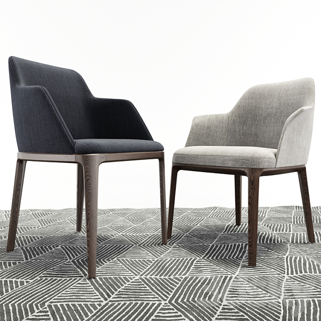 Poliform Grace And Sophie Chair Sets 3DS Max Model - thumbnail 3