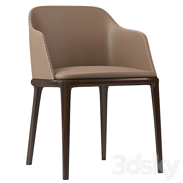 Poliform grace chair 3DS Max Model - thumbnail 3