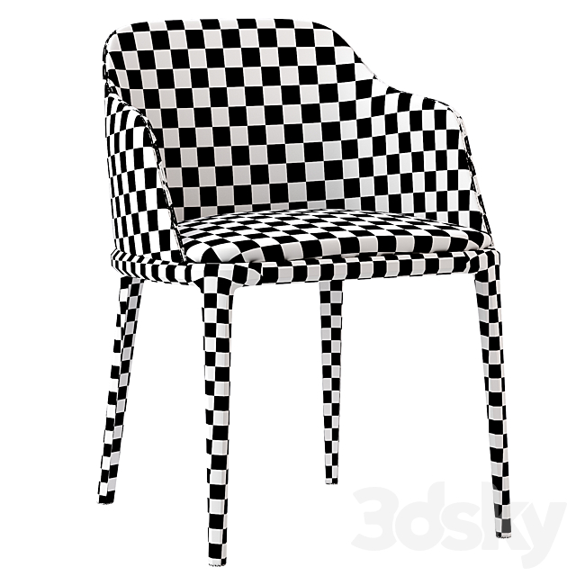 Poliform grace chair 3DS Max Model - thumbnail 4