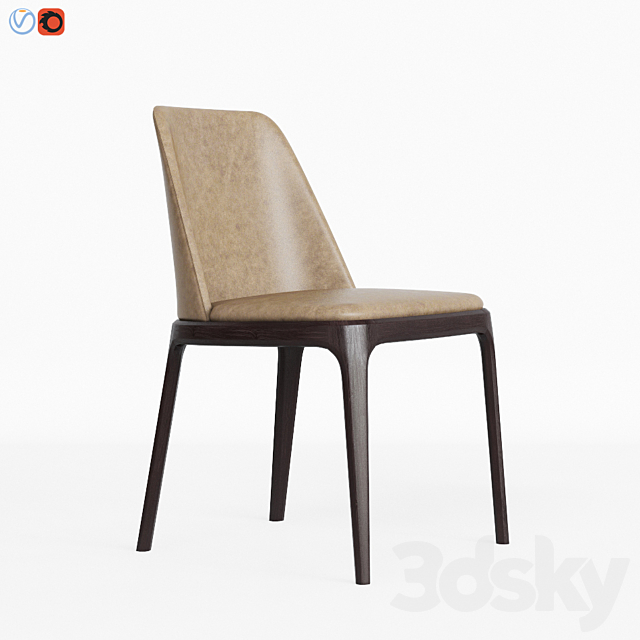 Poliform Grace Dining Chair 3ds Max - thumbnail 2