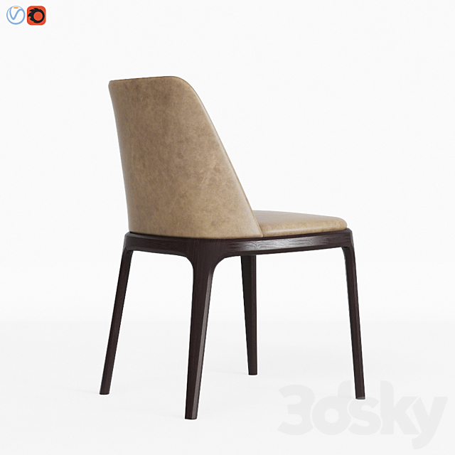 Poliform Grace Dining Chair 3ds Max - thumbnail 3