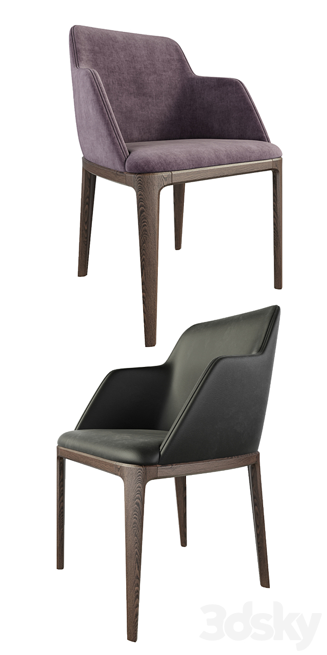 Poliform Grace Dining Chair 3DS Max Model - thumbnail 2