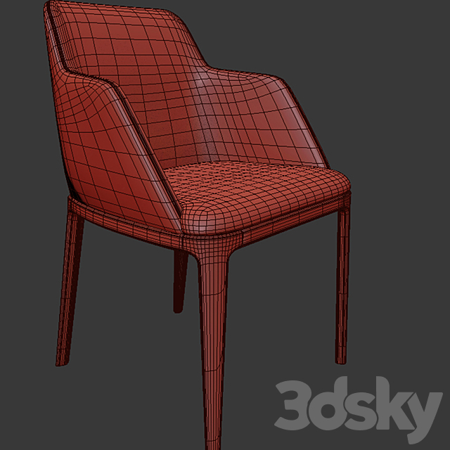 Poliform Grace Dining Chair 3DS Max Model - thumbnail 3