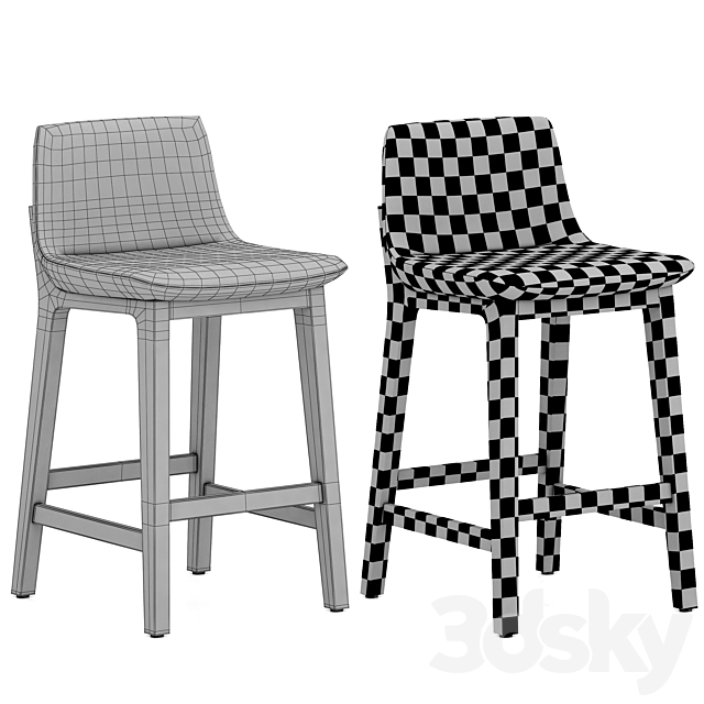 Poliform Sgabello Ventura barstool 3ds Max - thumbnail 2