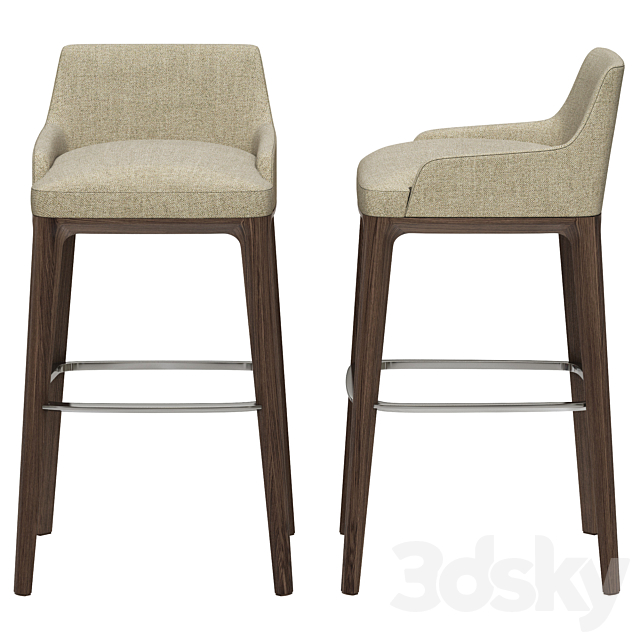 Poliform SOPHIE bar stool 3DS Max Model - thumbnail 2