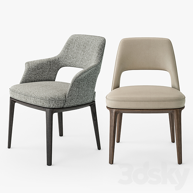 Poliform sophie lite chair 3DSMax File - thumbnail 2