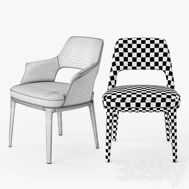 Poliform sophie lite chair 3DSMax File - thumbnail 5