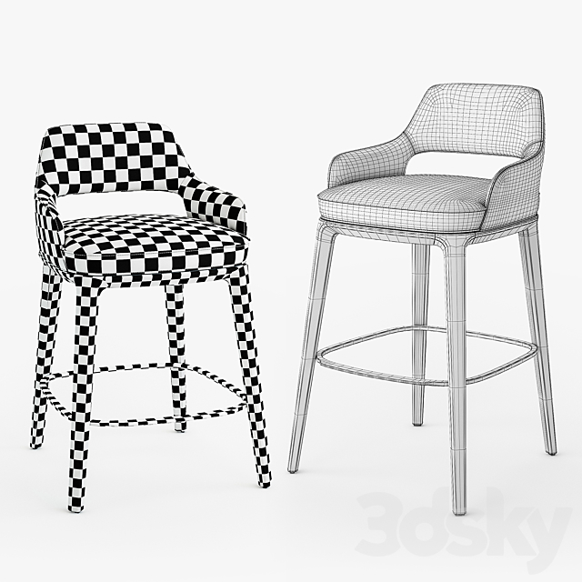 Poliform Sophie Lite stool 3DSMax File - thumbnail 5