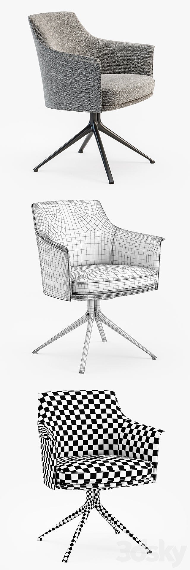 Poliform Stanford Bridge chair 3DS Max Model - thumbnail 3