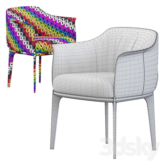 Poltrona Frau _ Archibald dining chair 3DSMax File - thumbnail 5