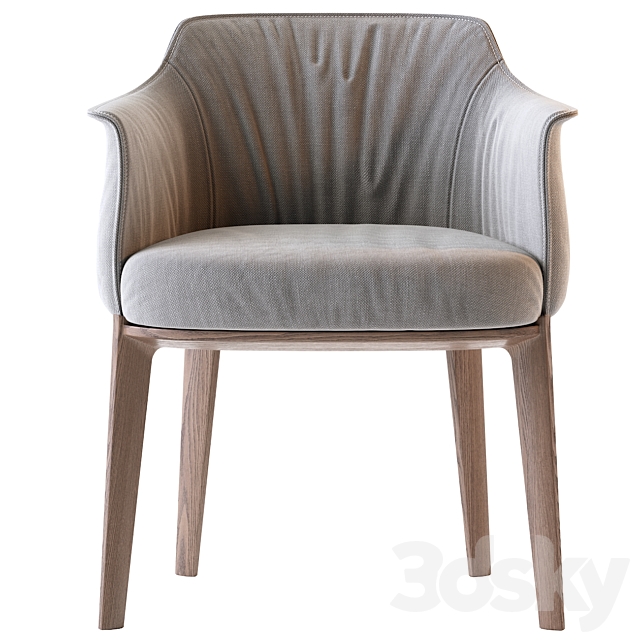 Poltrona Frau Archibald Fabric easy chair 3DS Max Model - thumbnail 4