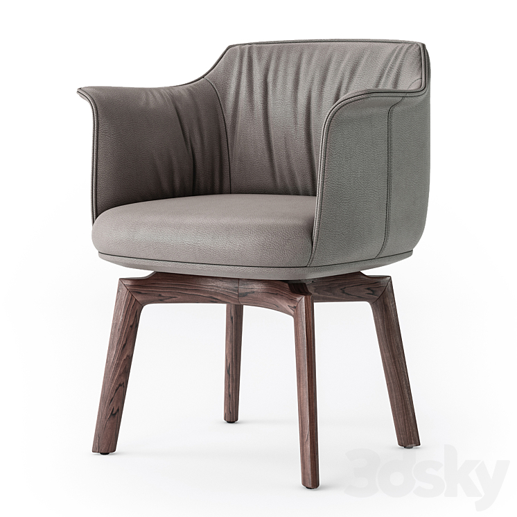 Poltrona Frau Archibald swivel armchair 3DS Max Model - thumbnail 1