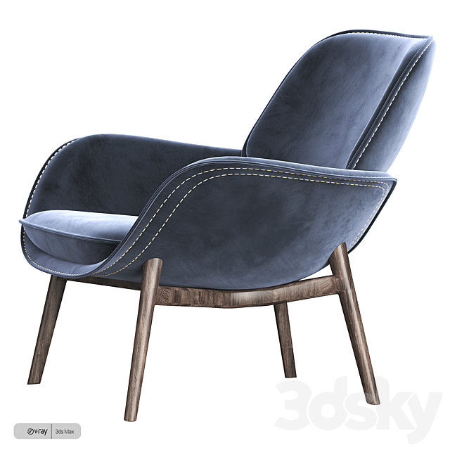 Poltrona Frau Martha chair 3DSMax File - thumbnail 3