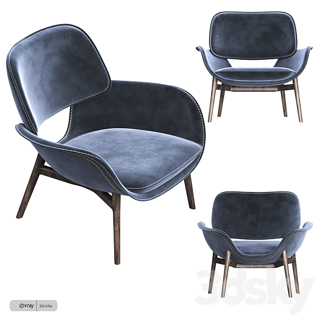 Poltrona Frau Martha chair 3DSMax File - thumbnail 4