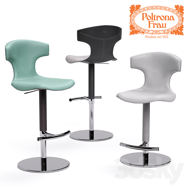 Poltrona Frau MONTERA Revolving Stool 3DSMax File - thumbnail 1