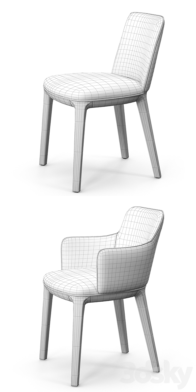 Potocco candy chairs 3DS Max Model - thumbnail 3