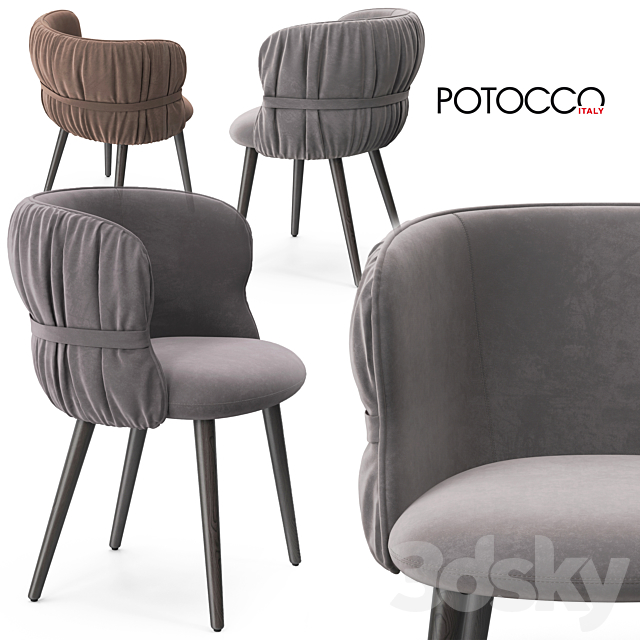 Potocco Coulisse armchair 3DSMax File - thumbnail 1