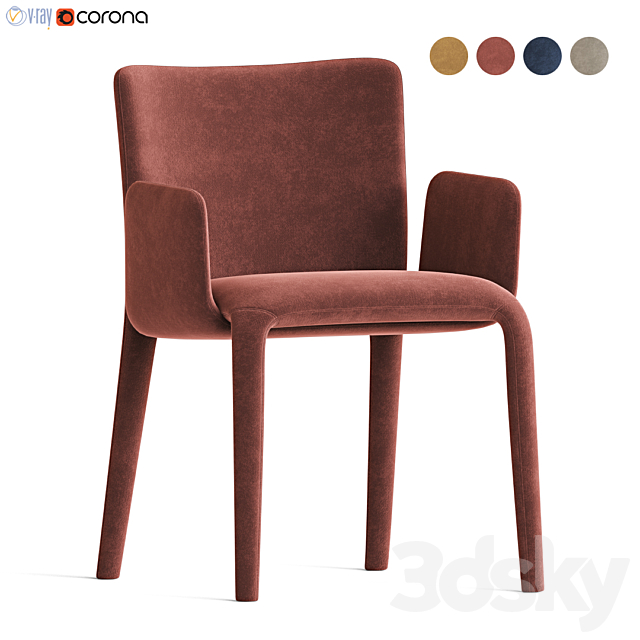 Potocco Lars Dining Chair 3DS Max Model - thumbnail 3