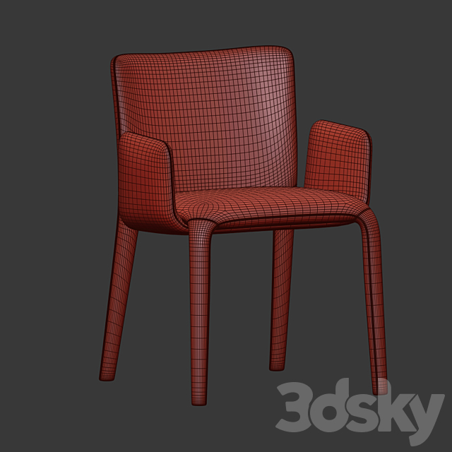 Potocco Lars Dining Chair 3DS Max Model - thumbnail 5