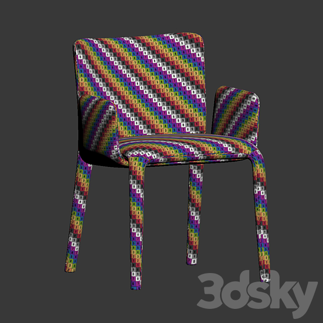 Potocco Lars Dining Chair 3DS Max Model - thumbnail 6