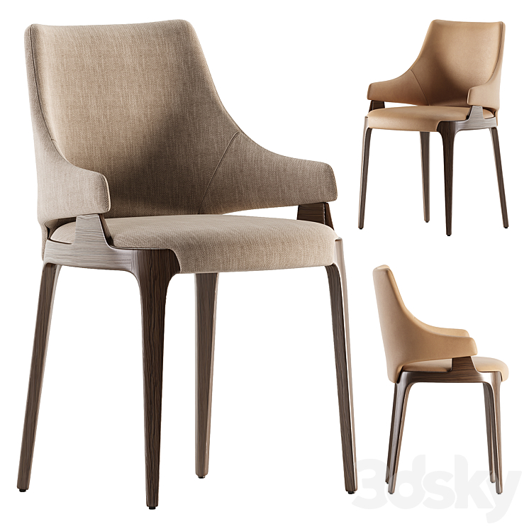 Potocco Velis chair 3DS Max Model - thumbnail 2