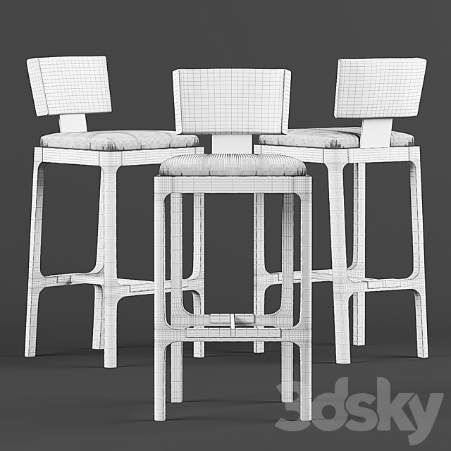 Povell Bonnell Gramercy Stool 3DSMax File - thumbnail 2