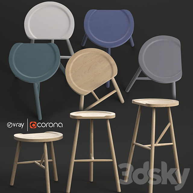 Puccio Stool Billiani collection 3DSMax File - thumbnail 1