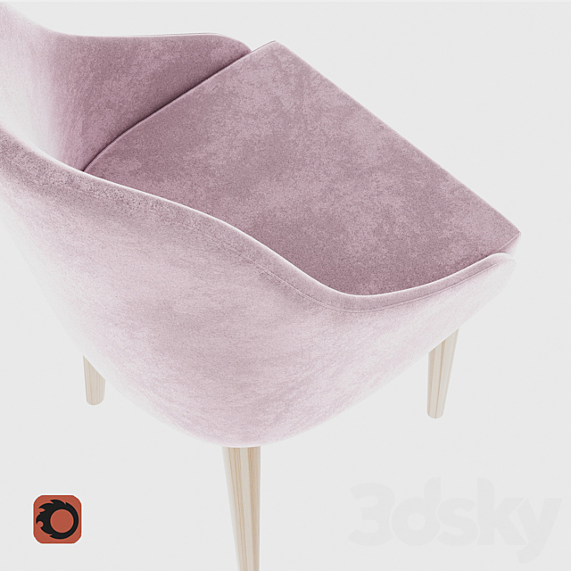 Pudra chair 3DS Max Model - thumbnail 2