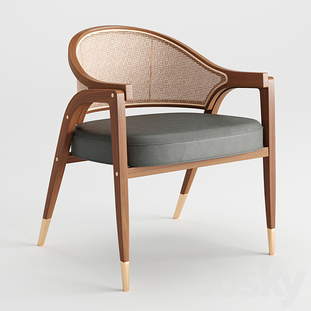 Qi Dining Chair 3DSMax File - thumbnail 1