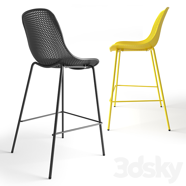 Quinby by Julia Grup bar chair 3DS Max Model - thumbnail 3