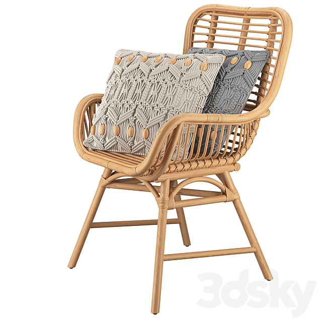 Rattan Accent Chair 3DSMax File - thumbnail 2