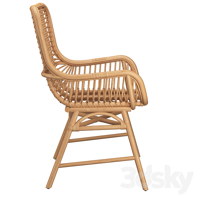 Rattan Accent Chair 3DSMax File - thumbnail 4