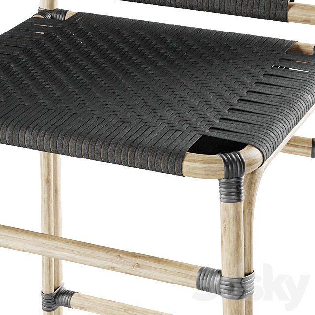 Rattan bar stool MD43 high back _ Rattan bar stool 3DSMax File - thumbnail 4