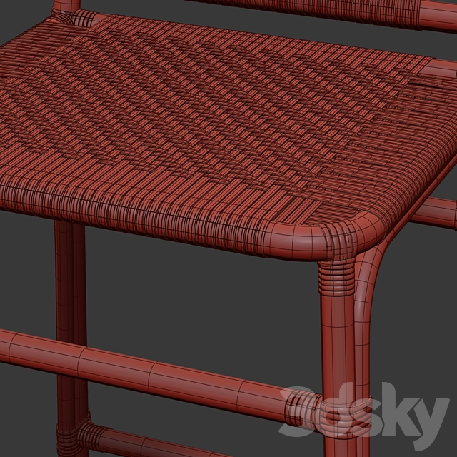 Rattan bar stool MD43 high back _ Rattan bar stool 3DSMax File - thumbnail 5