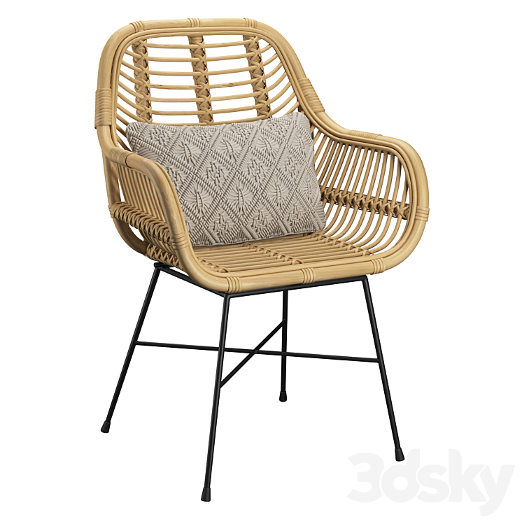 Rattan Chair 3DS Max Model - thumbnail 2