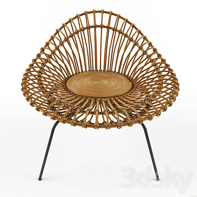 Rattan lounge chair 3DSMax File - thumbnail 1